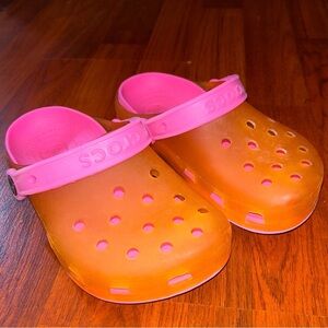 Crocs Translucent Orange/Pink Youth Shoes Size 1